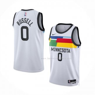 Maillot Minnesota Timberwolves D'angelo Russell NO 0 Ville 2022-23 Blanc