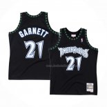 Maillot Minnesota Timberwolves Kevin Garnett NO 21 Hardwood Classics Throwback Noir