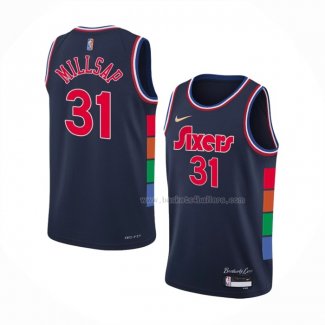 Maillot Philadelphia 76ers Paul Millsap NO 31 Ville 2021-22 Bleu