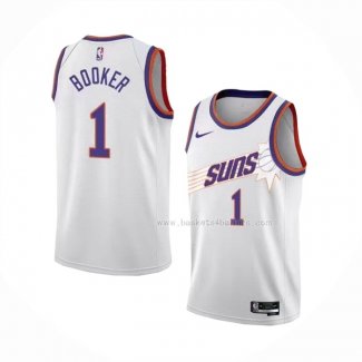 Maillot Phoenix Suns Devin Booker NO 1 Association 2022-23 Blanc