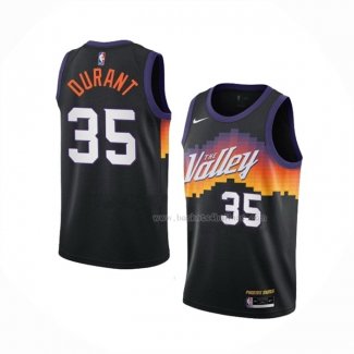 Maillot Phoenix Suns Kevin Durant NO 35 Ville 2020-21 Noir