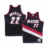 Maillot Portland Trail Blazers Clyde Drexler NO 22 Mitchell & Ness 1991-92 Noir