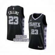 Maillot San Antonio Spurs Zach Collins NO 23 Statement 2022-23 Noir