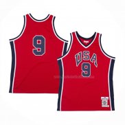 Maillot USA 1984 Michael Jordan NO 9 Rouge