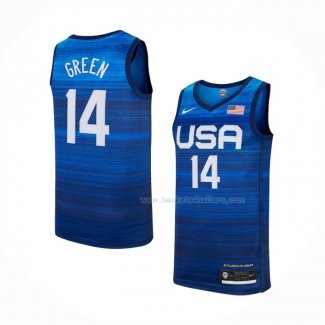 Maillot USA 2021 Draymond Green NO 14 Bleu