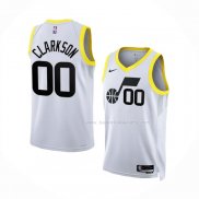 Maillot Utah Jazz Jordan Clarkson NO 00 Association 2022-23 Blanc