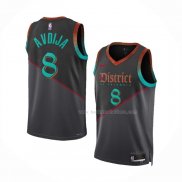 Maillot Washington Wizards Deni Avdija NO 8 Ville 2023-24 Noir