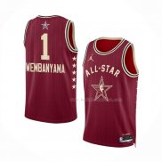 Maillot All Star 2024 San Antonio Spurs Victor Wembanyama NO 1 Rouge