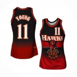 Maillot Atlanta Hawks Trae Young NO 11 Hardwood Classics Throwback Rouge