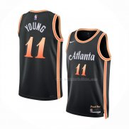 Maillot Atlanta Hawks Trae Young NO 11 Ville 2022-23 Noir