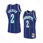 Maillot Charlotte Hornets Larry Johnson NO 2 Mitchell & Ness 1994-95 Volet