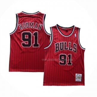 Maillot Chicago Bulls Dennis Rodman NO 91 Mitchell & Ness 1996-97 Rouge