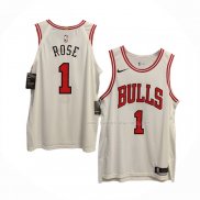 Maillot Chicago Bulls Derrick Rose NO 1 Association Authentique Blanc