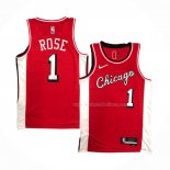 Maillot Chicago Bulls Derrick Rose NO 1 Ville 2021-22 Rouge