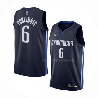 Maillot Dallas Mavericks Kristaps Porzingis NO 6 Statement 2020-21 Bleu