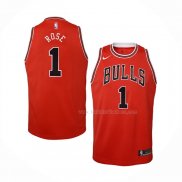 Maillot Enfant Chicago Bulls Derrick Rose NO 1 Icon Rouge