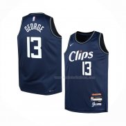 Maillot Enfant Los Angeles Clippers Paul George NO 13 Ville 2023-24 Bleu