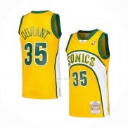 Maillot Enfant Seattle Supersonics Kevin Durant NO 35 Mitchell & Ness 2007-08 Jaune