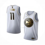 Maillot Golden Edition Atlanta Hawks Trae Young NO 11 Blanc