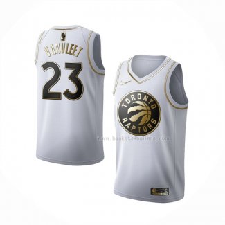 Maillot Golden Edition Toronto Raptors Fred Vanvleet NO 23 Blanc