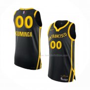 Maillot Golden State Warriors Jonathan Kuminga NO 00 Ville Authentique 2023-24 Noir