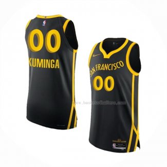 Maillot Golden State Warriors Jonathan Kuminga NO 00 Ville Authentique 2023-24 Noir