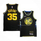 Maillot Golden State Warriors Kevin Durant NO 35 Ville 2021-22 Noir