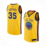 Maillot Golden State Warriors Kevin Durant NO 35 Ville Jaune