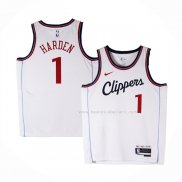 Maillot Los Angeles Clippers James Harden NO 1 Association 2024-25 Blanc