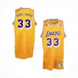 Maillot Los Angeles Lakers Kareem Abdul-jabbar NO 33 Retro Jaune