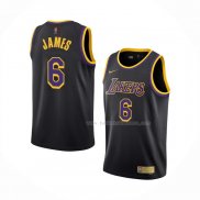 Maillot Los Angeles Lakers LeBron James NO 6 Earned 2021-22 Noir