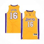 Maillot Los Angeles Lakers Pau Gasol NO 16 Icon Jaune