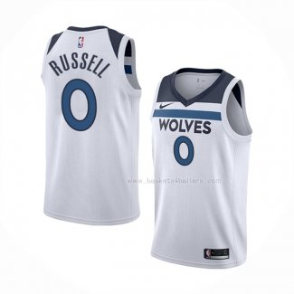 Maillot Minnesota Timberwolves D'angelo Russell NO 0 Association Blanc