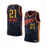 Maillot Oklahoma City Thunder Aaron Wiggins NO 21 Ville 2023-24 Noir