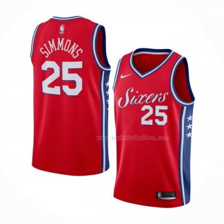 Maillot Philadelphia 76ers Ben Simmons NO 25 Statement Rouge