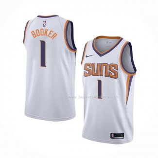 Maillot Phoenix Suns Devin Booker NO 1 Association Blanc