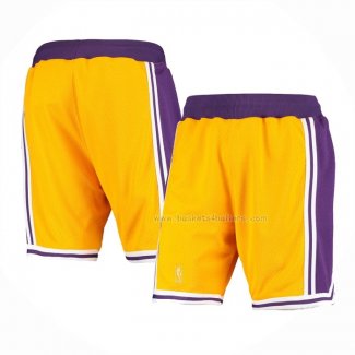 Short Los Angeles Lakers Mitchell & Ness Jaune