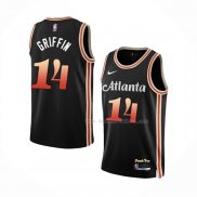 Maillot Atlanta Hawks AJ Griffin NO 14 Ville 2022-23 Noir