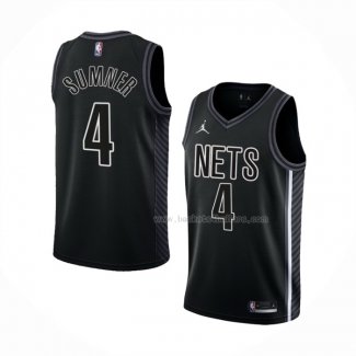 Maillot Brooklyn Nets Edmond Sumner NO 4 Statement 2022-23 Noir