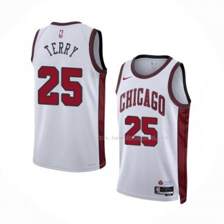 Maillot Chicago Bulls Dalen Terry NO 25 Ville 2022-23 Blanc