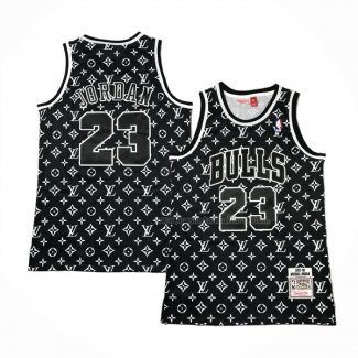 Maillot Chicago Bulls x Lv Michael Jordan NO 23 Mitchell & Ness 1997-98 Noir