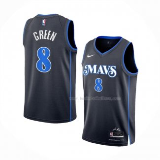 Maillot Dallas Mavericks Josh Green NO 8 Ville 2023-24 Bleu