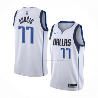 Maillot Dallas Mavericks Luka Doncic NO 77 Association 2020-21 Blanc