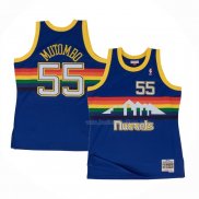 Maillot Denver Nuggets Dikembe Mutombo NO 55 Hardwood Classics Throwback Bleu