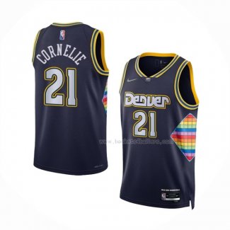 Maillot Denver Nuggets Petr Cornelie NO 21 Ville 2021-22 Bleu