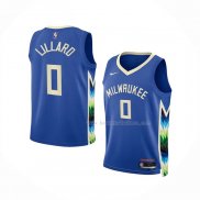 Maillot Enfant Milwaukee Bucks Damian Lillard NO 0 Ville 2022-23 Bleu