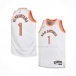 Maillot Enfant San Antonio Spurs Victor Wembanyama NO 1 Ville 2023-24 Blanc