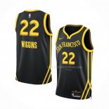 Maillot Golden State Warriors Andrew Wiggins NO 22 Ville 2023-24 Noir