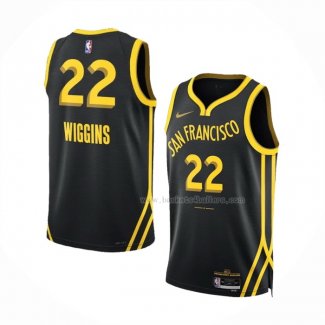 Maillot Golden State Warriors Andrew Wiggins NO 22 Ville 2023-24 Noir