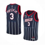 Maillot Houston Rockets Kevin Porter JR. NO 3 Ville 2021-22 Bleu